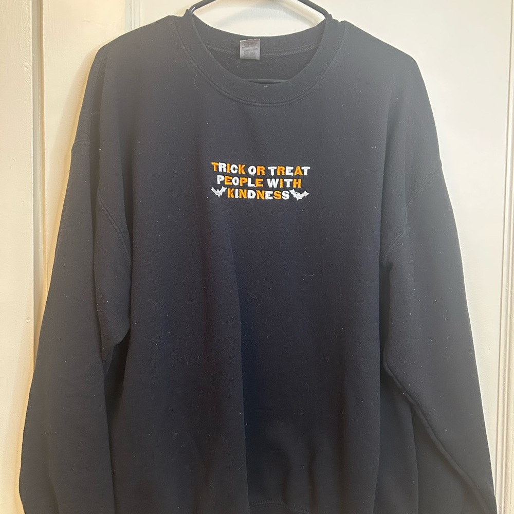 Harry Styles Black 'Trick or Treat People With Kindness' Crewneck